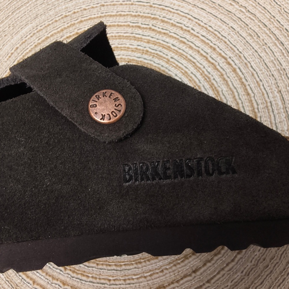🐶🐶🐶Women's Mocha Suede Birkenstock Boston Shoes - Narrow Fit - Picture 5 of 6